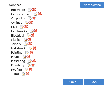 Punch List - services