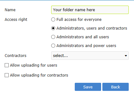 Setting rights - document module - HSEQ Manager